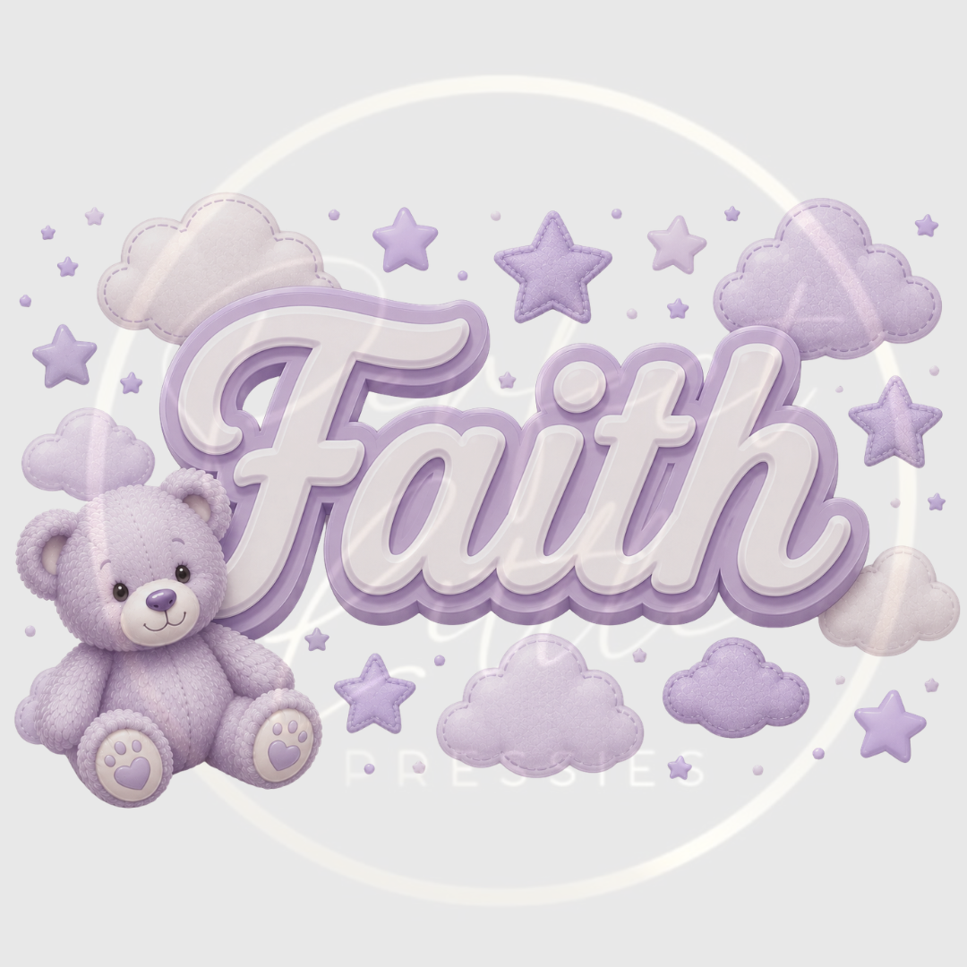 CUSTOM ADHESIVE DECAL - Lilac Cloud Bear Decal