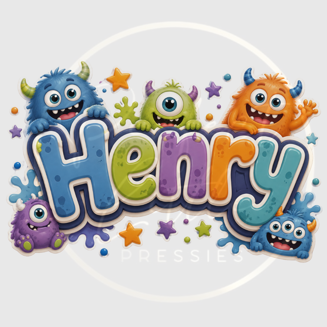 CUSTOM ADHESIVE DECAL - Little Monster Name