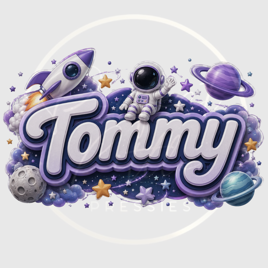 CUSTOM ADHESIVE DECAL - Space Themed Name