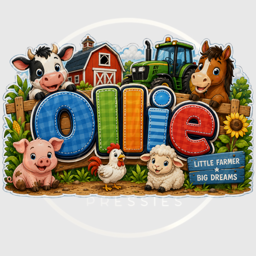 CUSTOM ADHESIVE DECAL - Colourful Farm Name