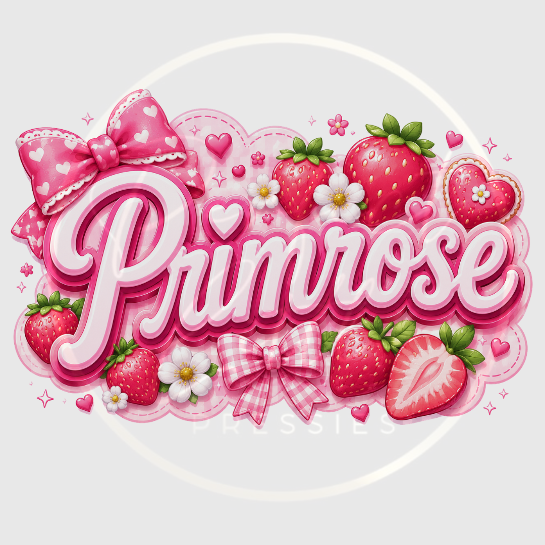 CUSTOM ADHESIVE DECAL - Strawberry Girly Name