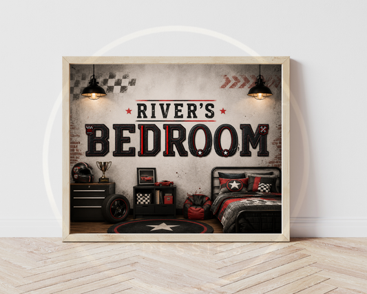 Custom Print - Racer Name Bedroom