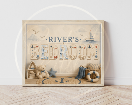 Custom Print - Seaside Name/Bedroom Digital Download