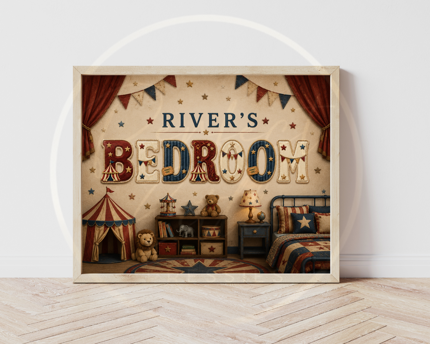 Custom Print - Vintage Circus Name Bedroom