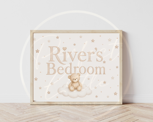 Custom Print - Cloud Bear Name Bedroom