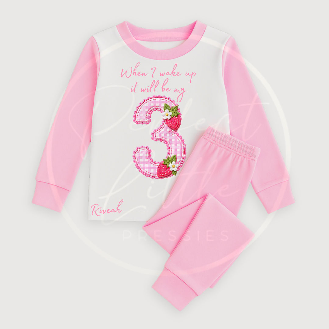 Kids Pyjamas - When I Wake Up Strawberry
