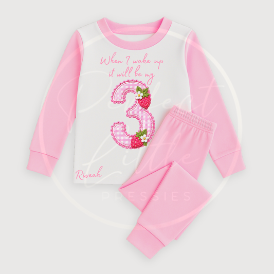Kids Pyjamas - When I Wake Up Strawberry