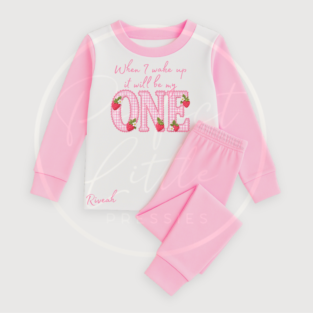 Kids Pyjamas - When I Wake Up Strawberry