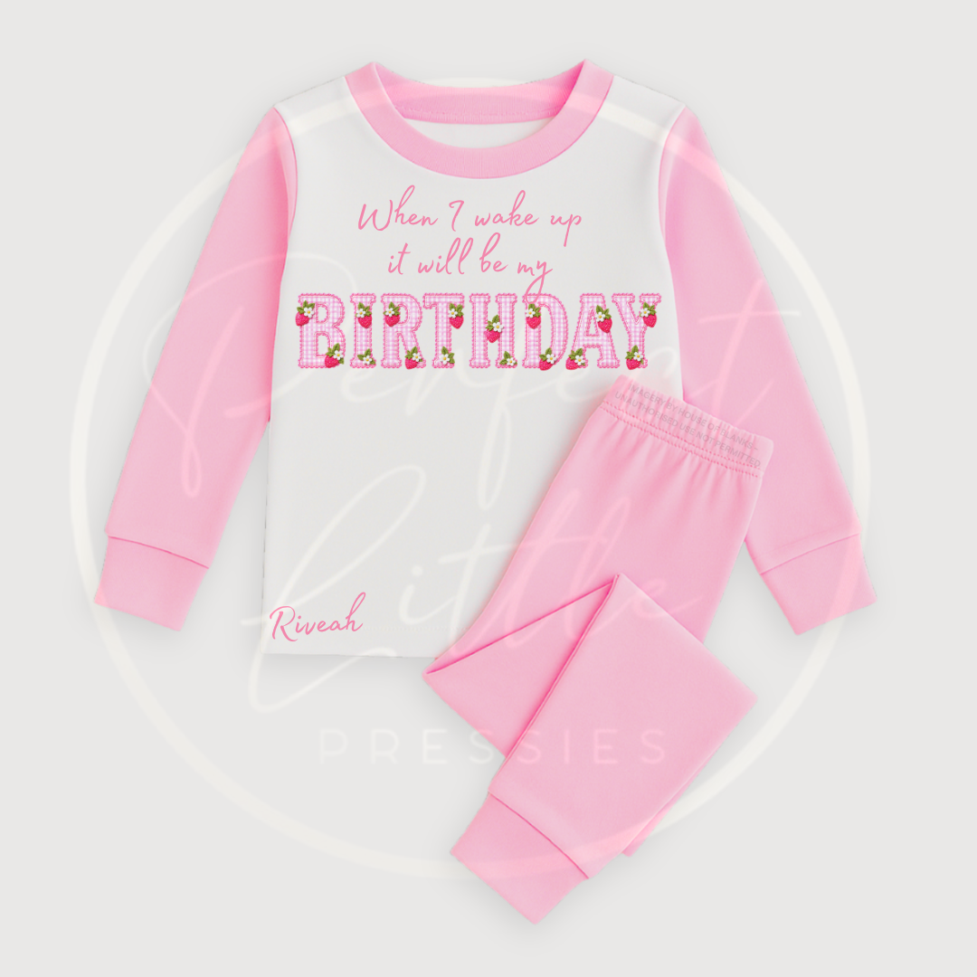 Kids Pyjamas - When I Wake Up Strawberry