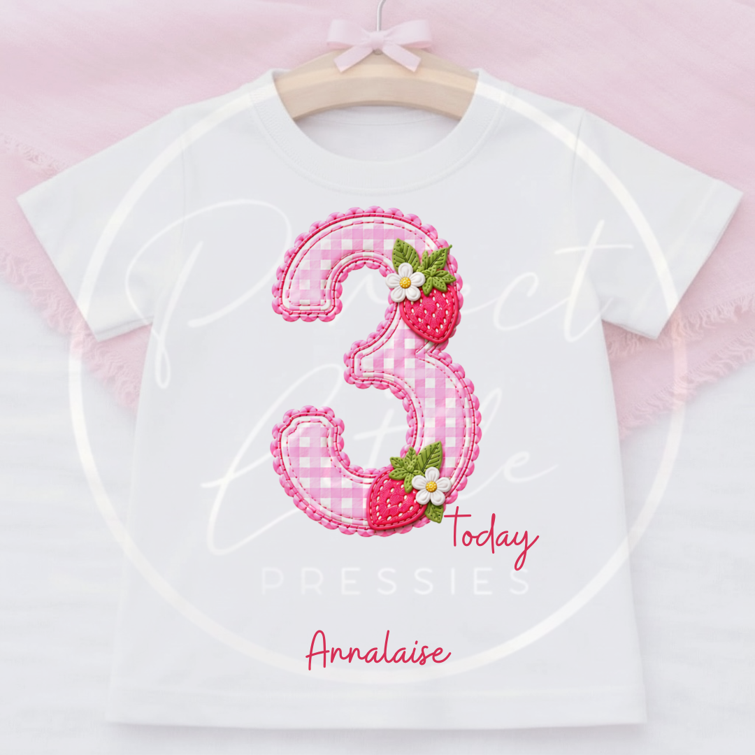 Kids - Strawberry Birthday T-Shirt Designs