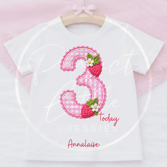 Kids - Strawberry Birthday T-Shirt Designs
