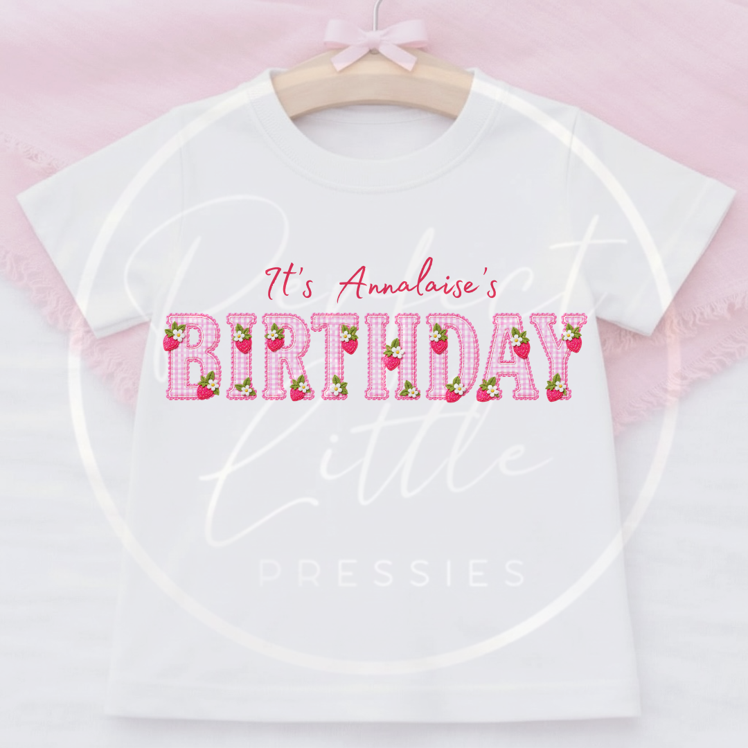 Kids - Strawberry Birthday T-Shirt Designs