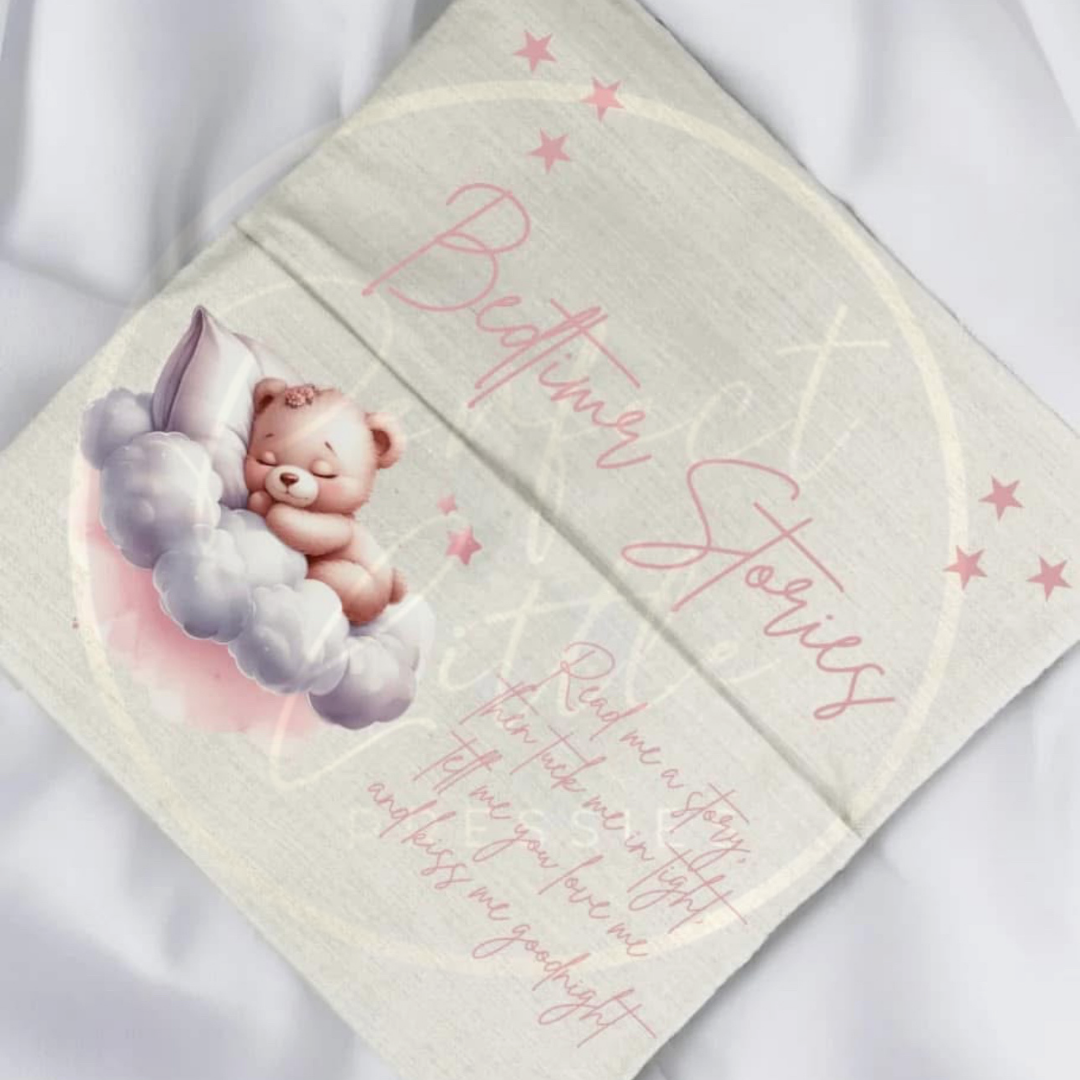 Bedtime Stories Linen Book Cushion Cover