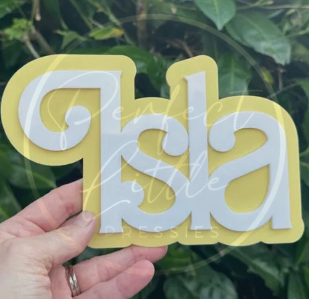 Sign - Girly Name Door Sign 3D Acrylic