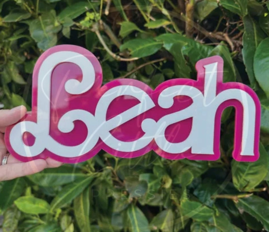 Sign - Girly Name Door Sign 3D Acrylic