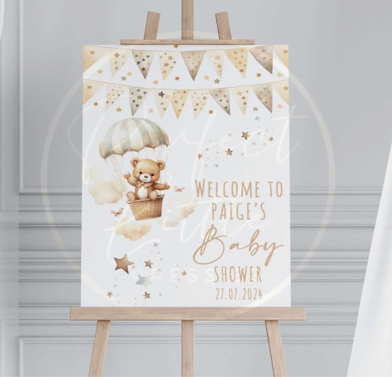 Baby Shower Welcome Sign - Hot Air Balloon