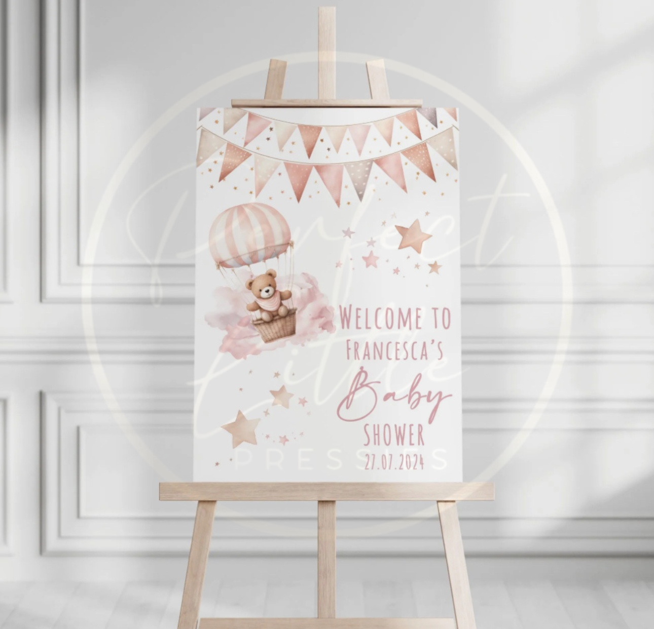 Baby Shower Welcome Sign - Hot Air Balloon