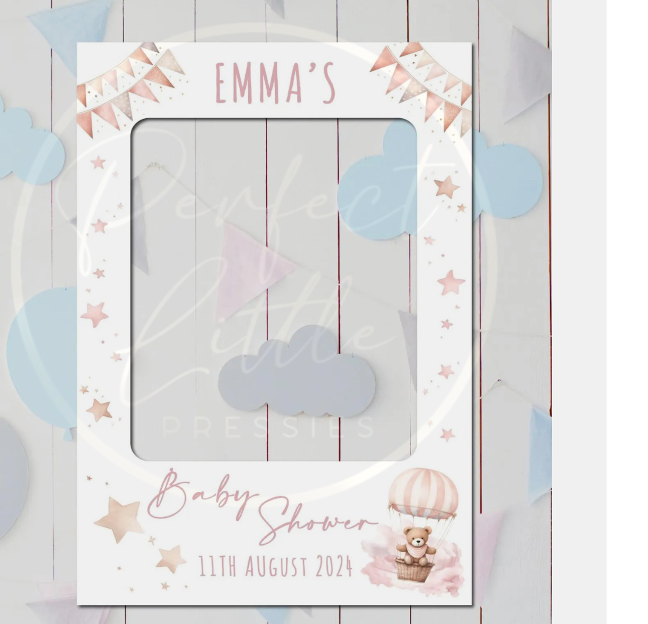 Baby Shower Selfie Board - Hot Air Balloon Design