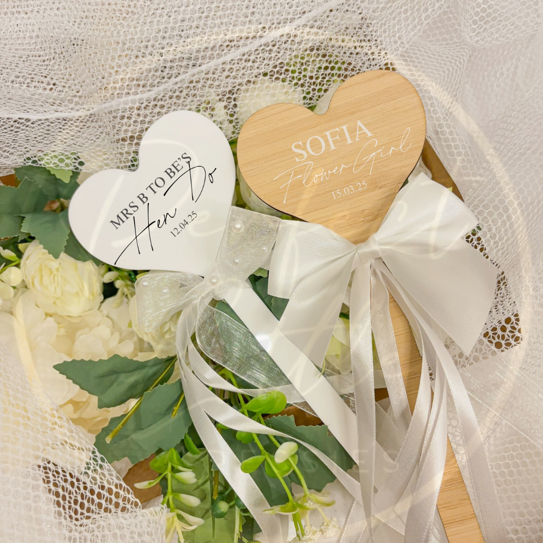 Acrylic Heart Wand - Custom Text