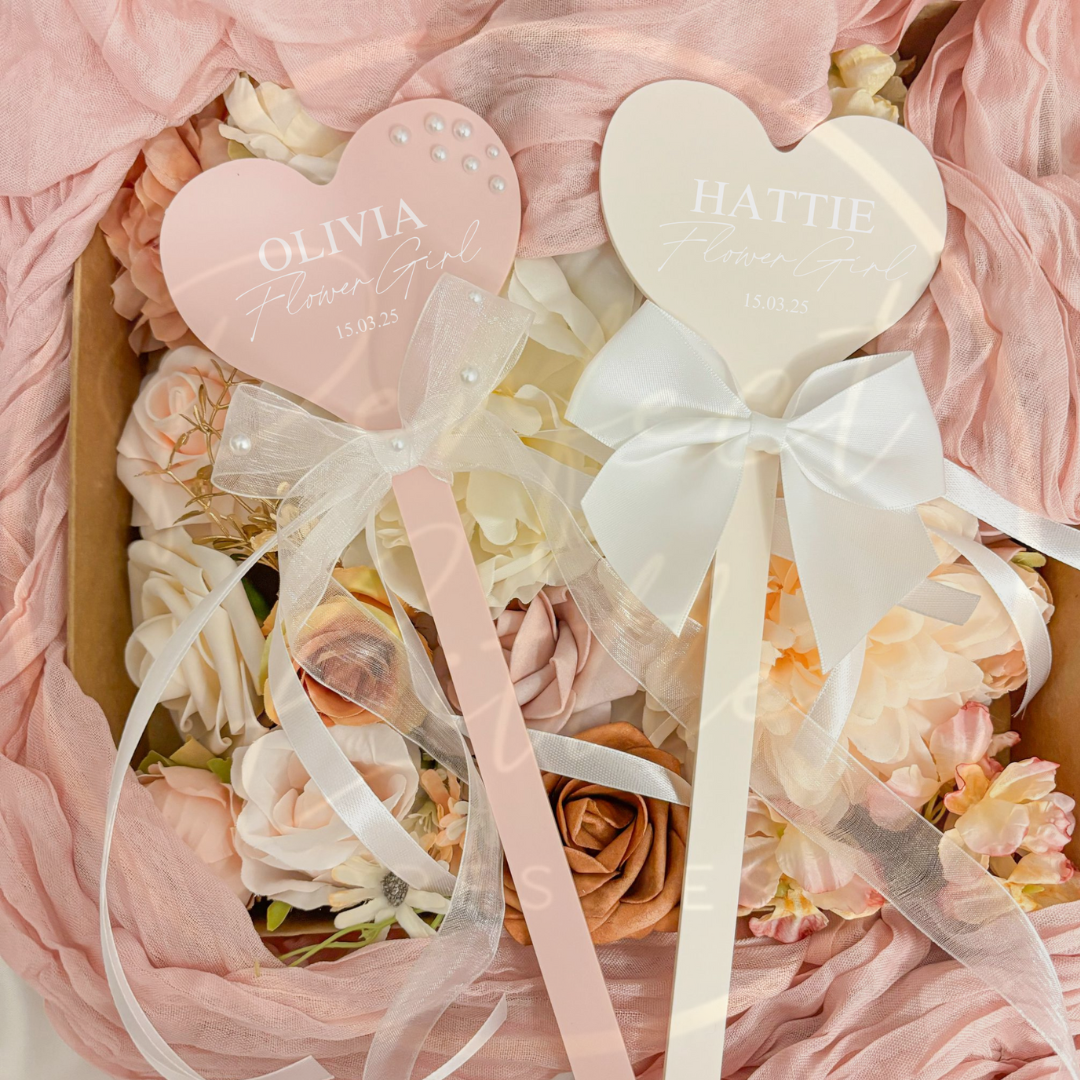 Acrylic Heart Wand - Custom Text