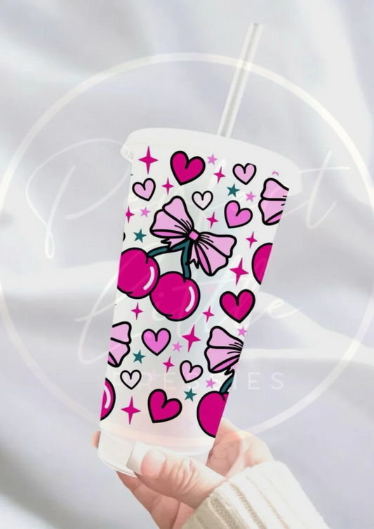 Bow Cherries Design - 24oz Cold Cup Personalised
