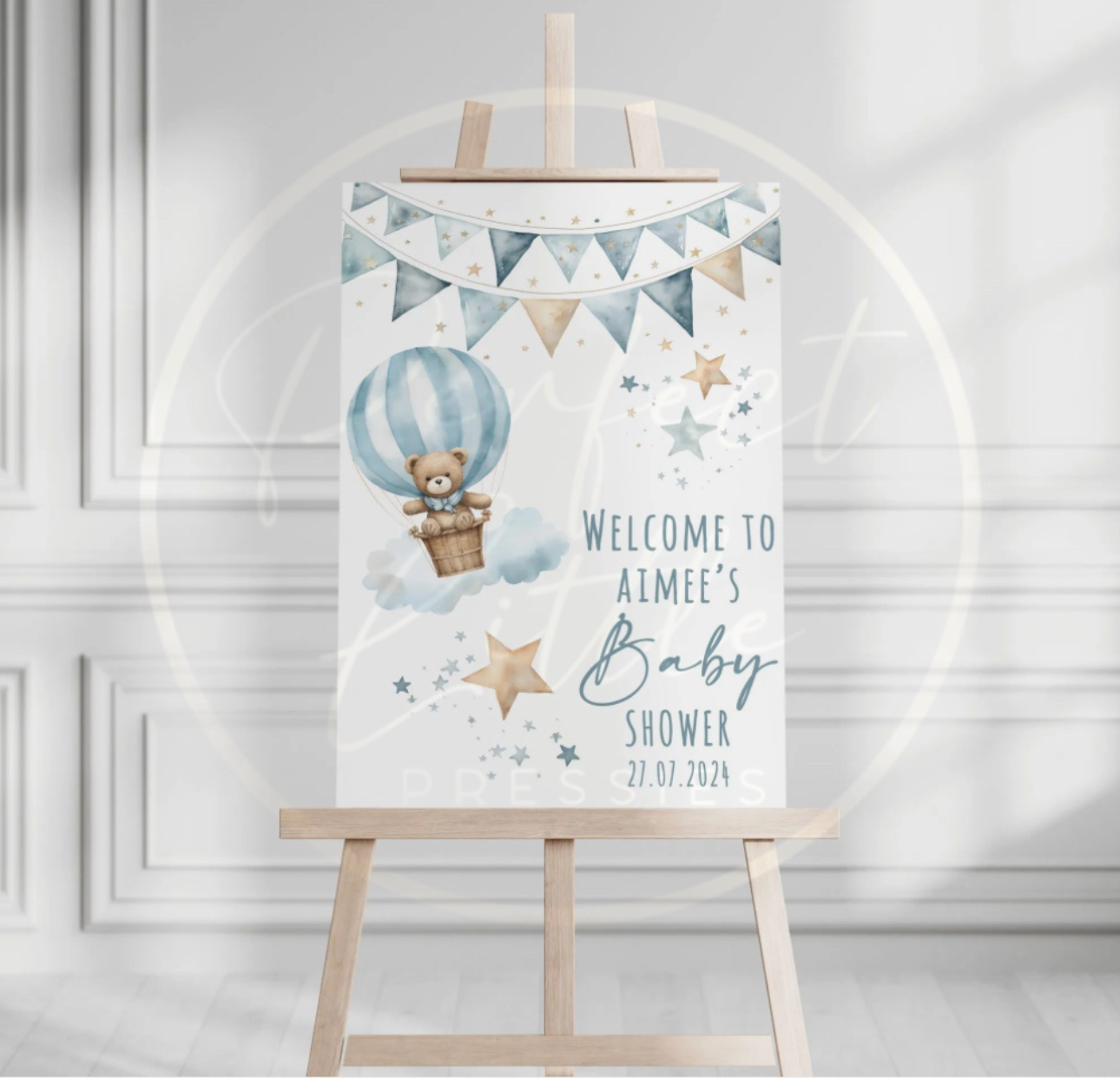 Baby Shower Welcome Sign - Hot Air Balloon