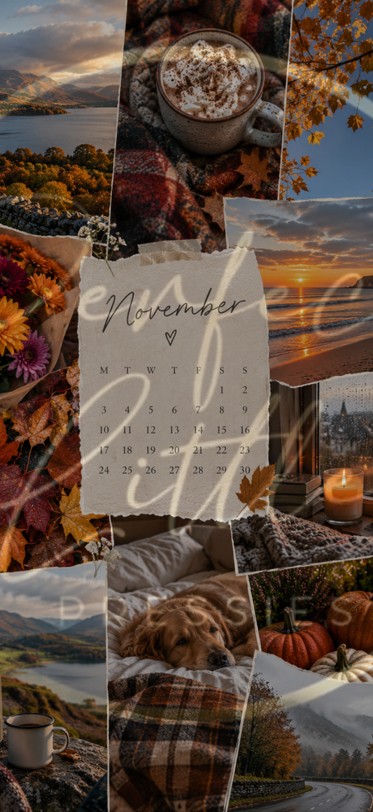 Digital Download - Phone Wallpaper November Aesthetic Cosy Orange Tones