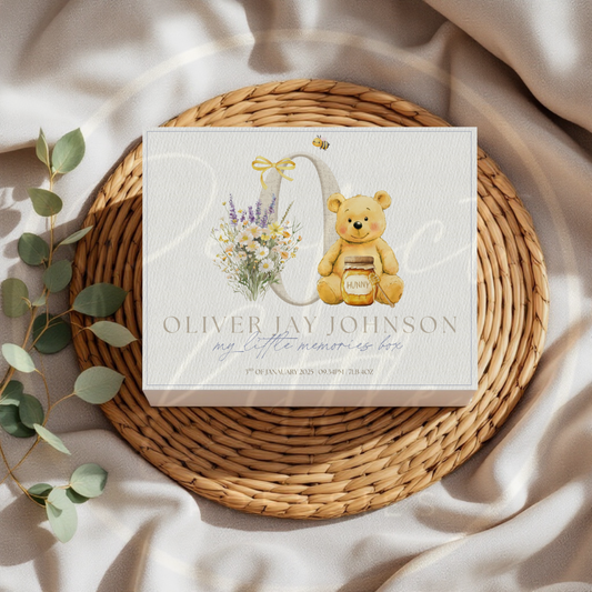 Honey Bear Initial Design 1 Full Cover - Keepsake Box