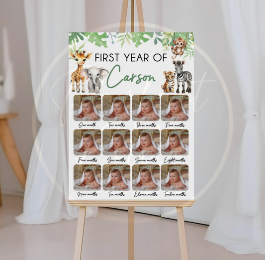 First Year Of - Safari Photo Sign