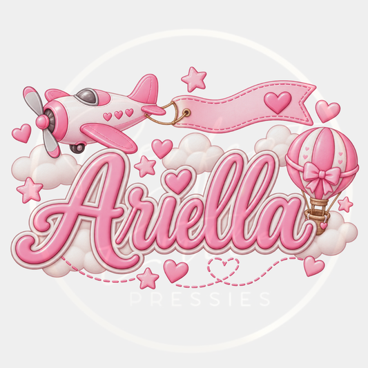 CUSTOM ADHESIVE DECAL - Pink Airplane