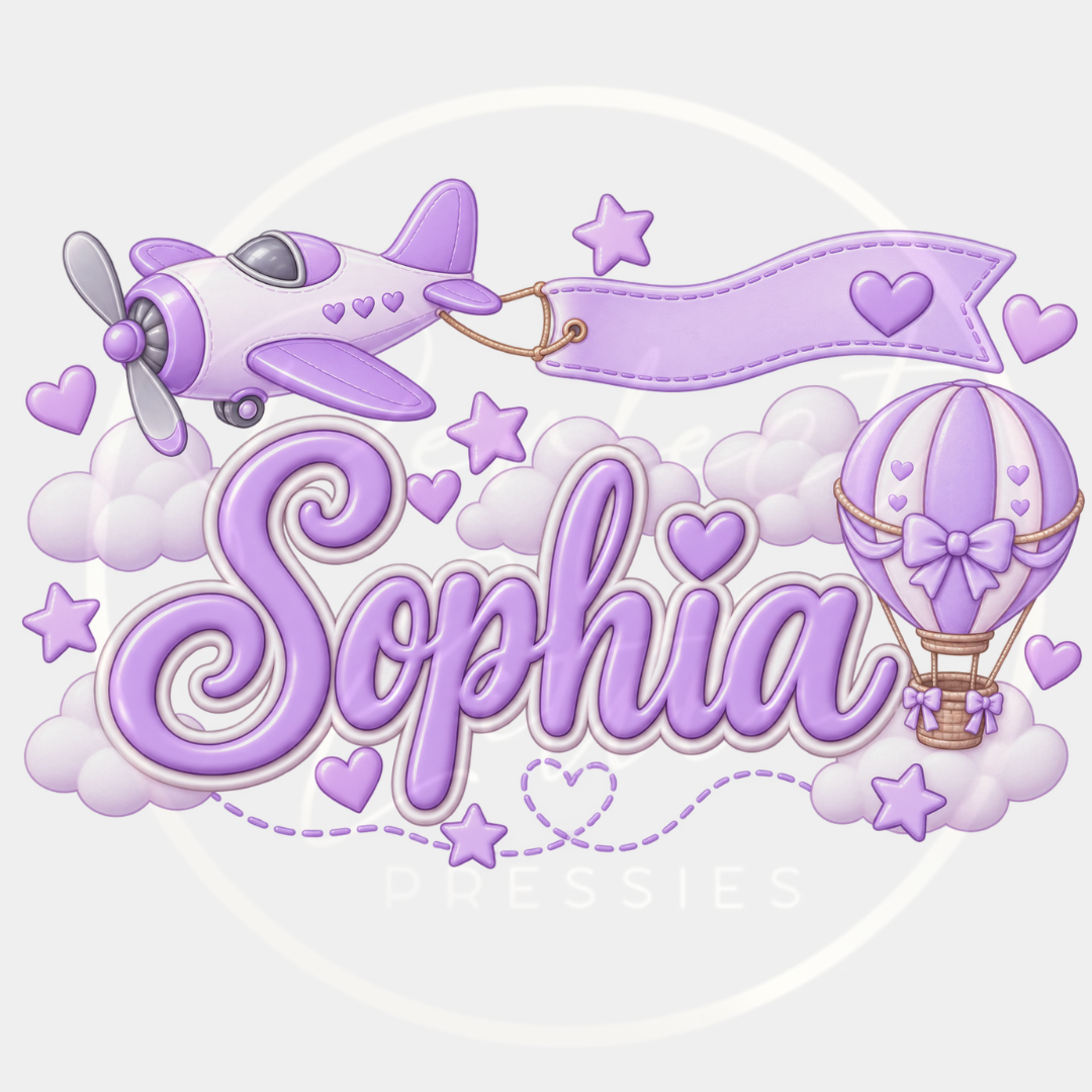 CUSTOM ADHESIVE DECAL - Lilac Airplane