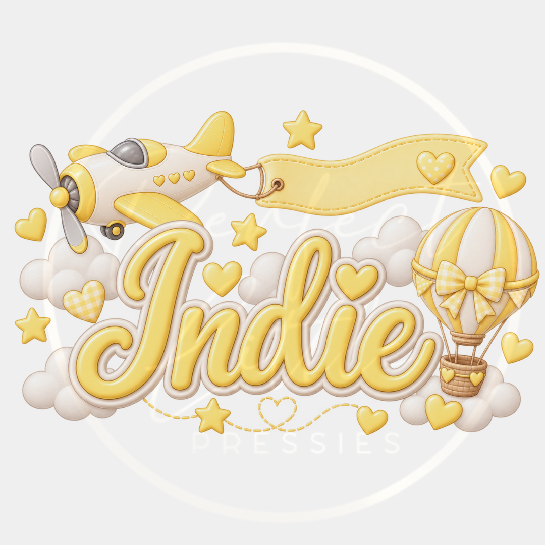 CUSTOM ADHESIVE DECAL - Yellow Airplane