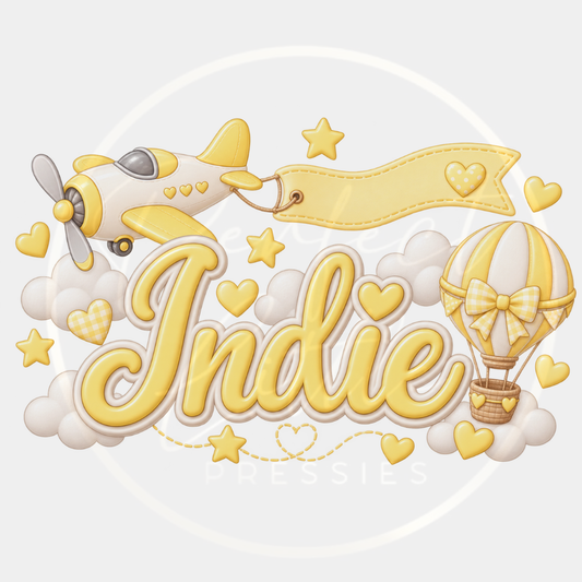 CUSTOM ADHESIVE DECAL - Yellow Airplane