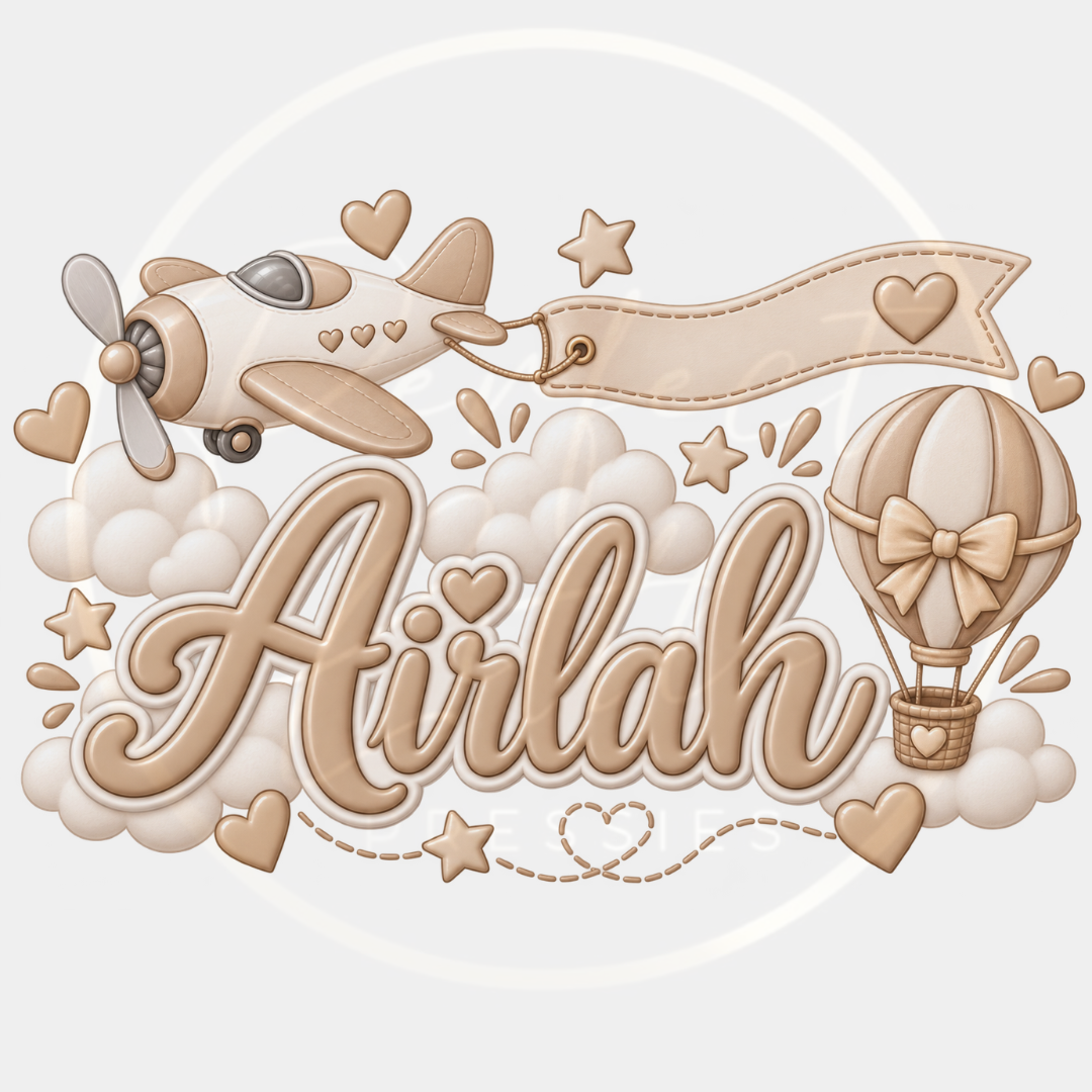 CUSTOM ADHESIVE DECAL - Beige Airplane