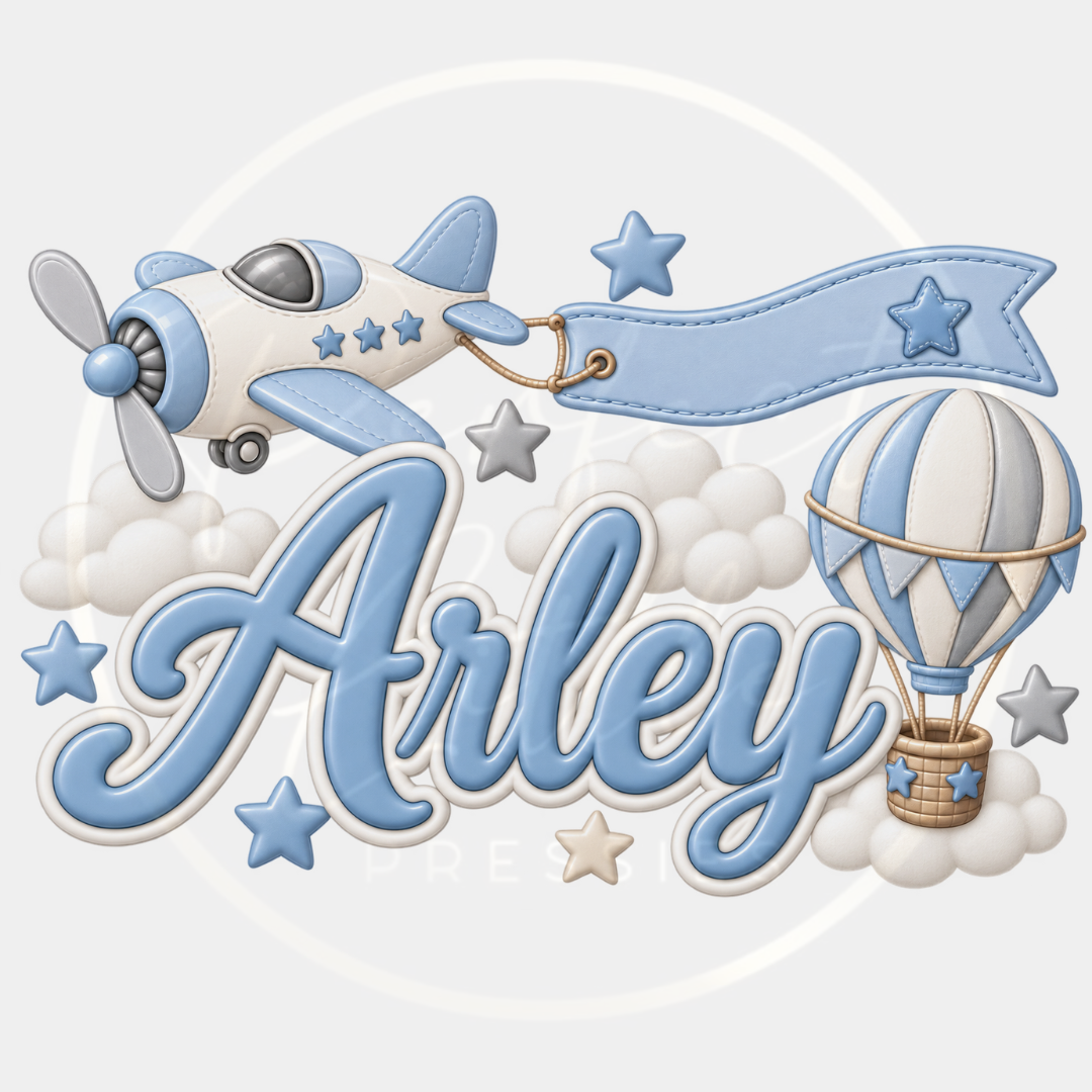 CUSTOM ADHESIVE DECAL - Blue Boy Airplane