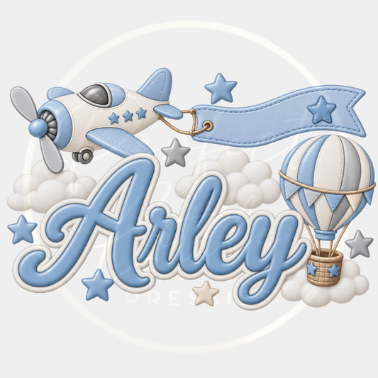CUSTOM ADHESIVE DECAL - Blue Boy Airplane