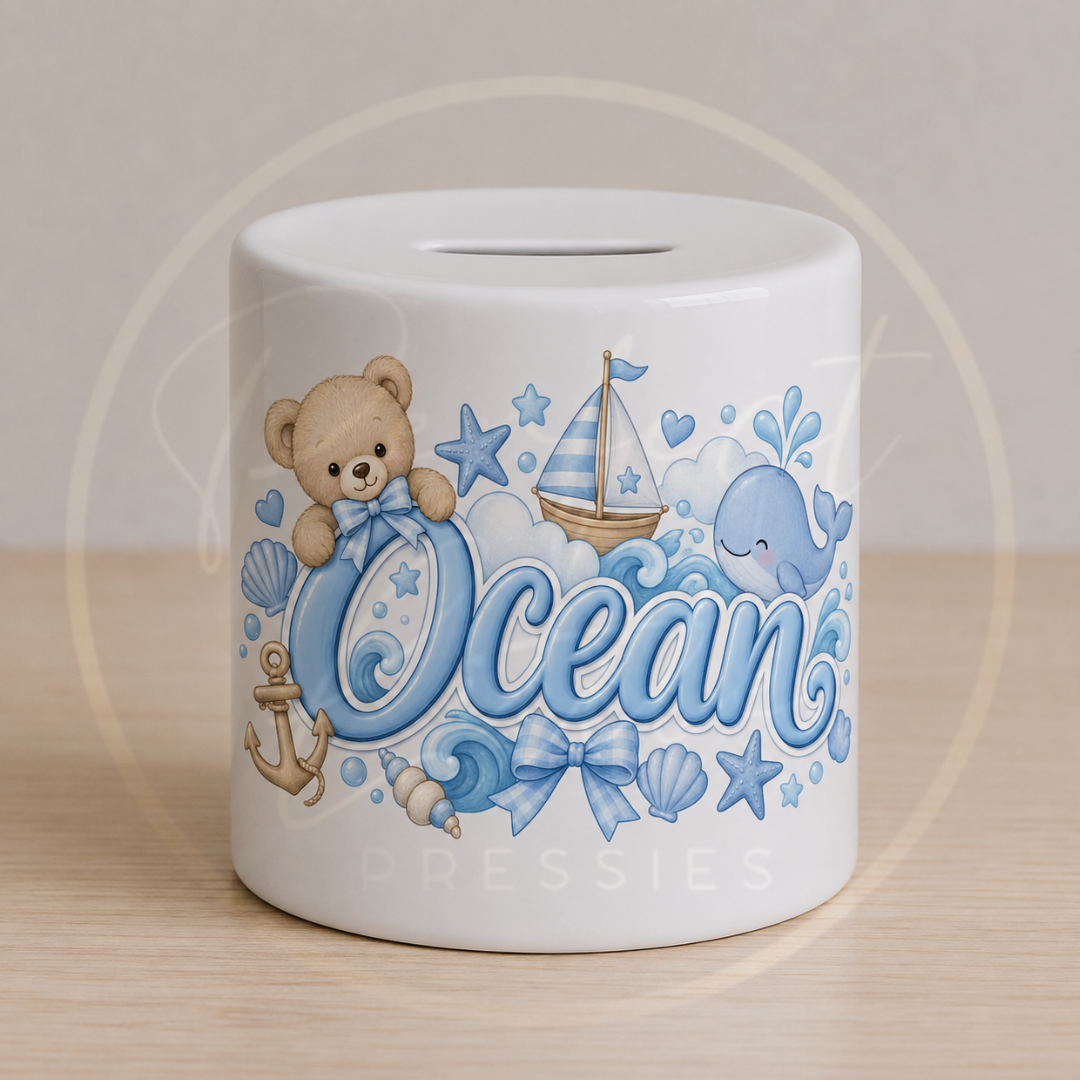 Ceramic Money Jar - Ocean Theme