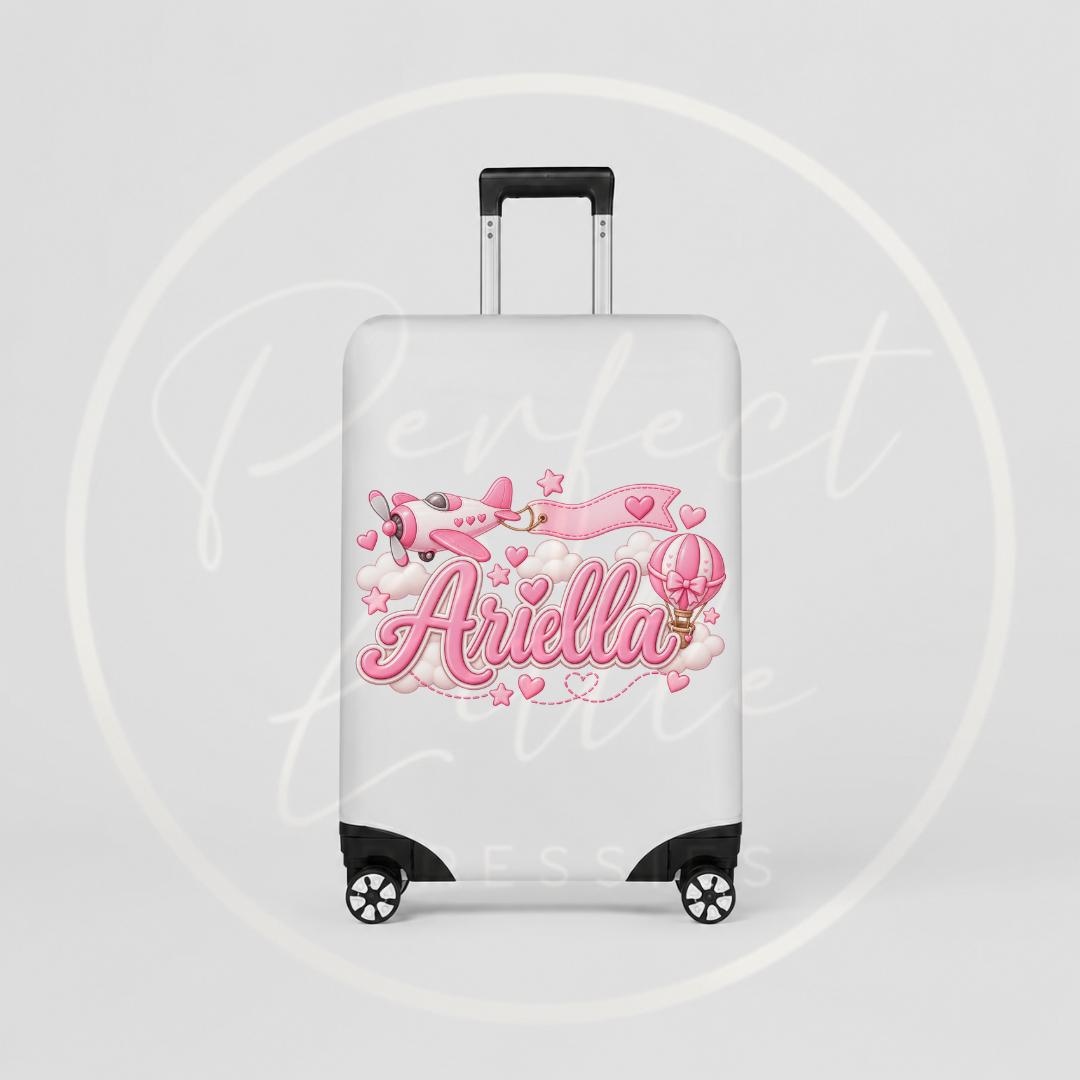 Suitcase Cover - Pink Airplane