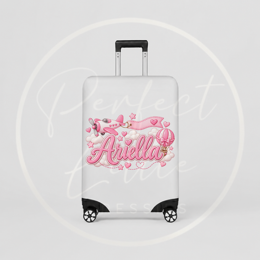Suitcase Cover - Pink Airplane