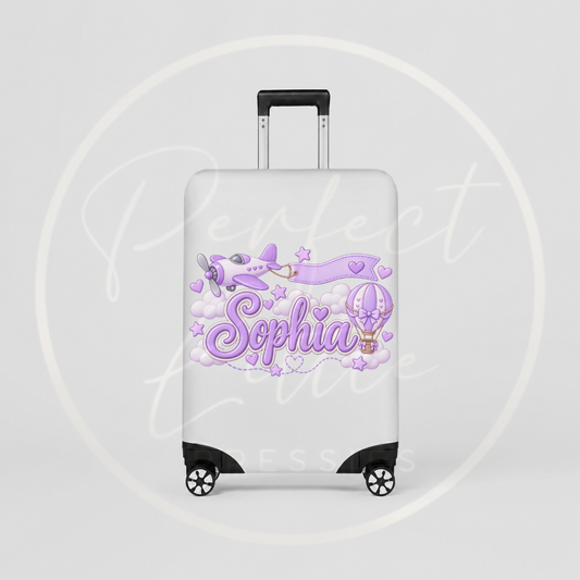 Suitcase Cover - Lilac Airplane
