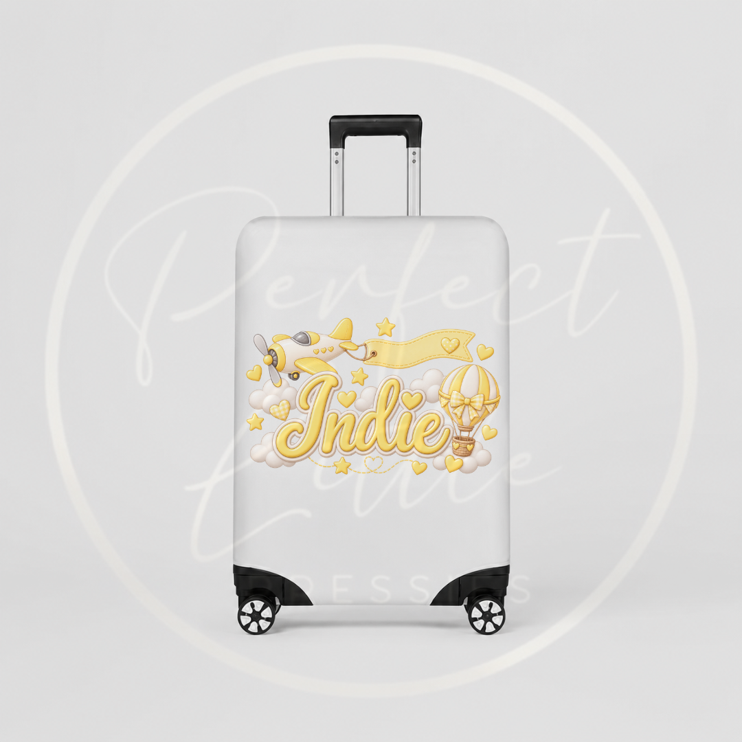 Suitcase Cover - Lemon Airplane