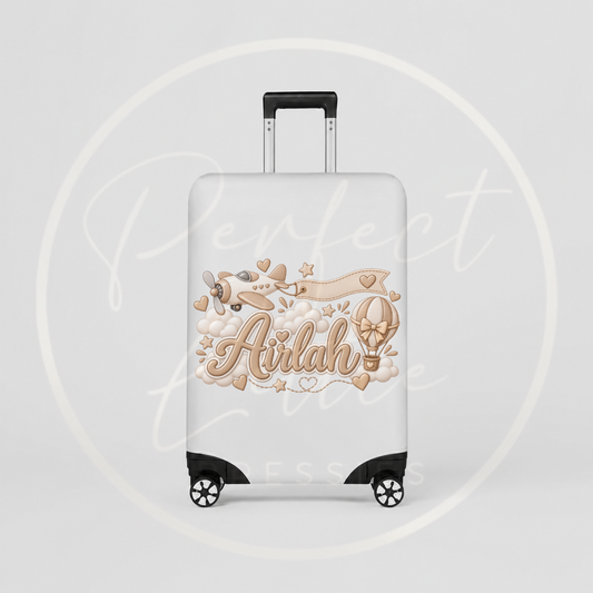Suitcase Cover - Beige Air Plane