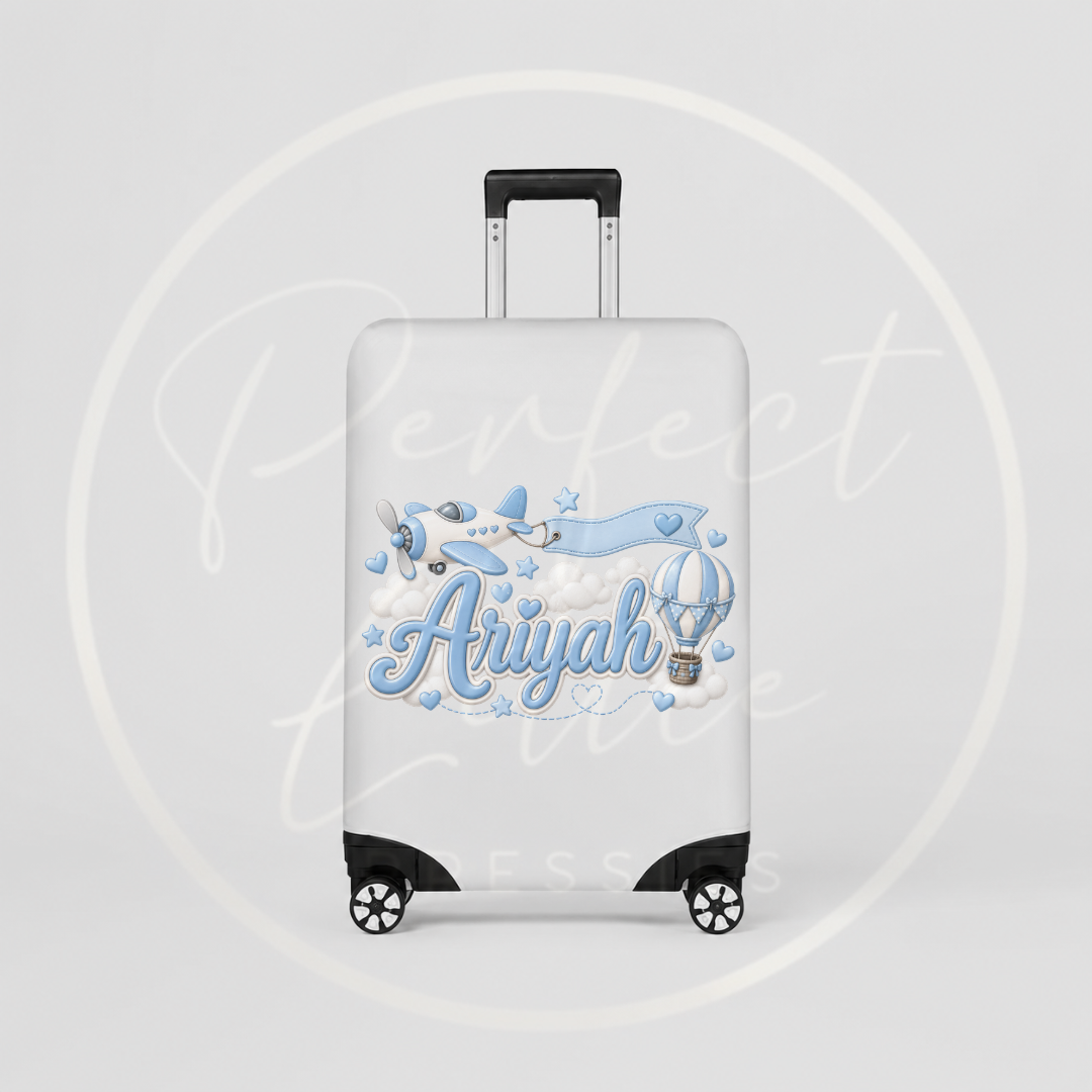 Suitcase Cover - Blue Air Plane