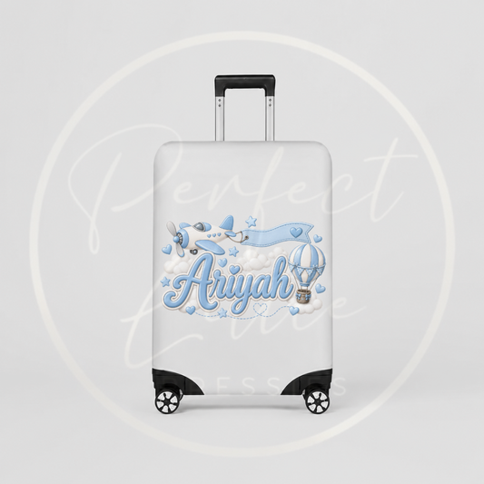 Suitcase Cover - Blue Air Plane