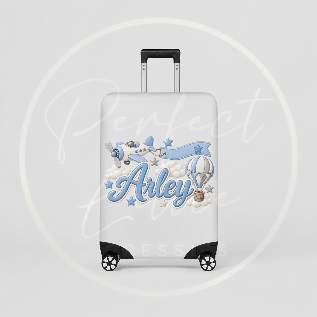 Suitcase Cover - Blue Boy Air Plane