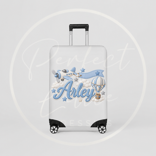 Suitcase Cover - Blue Boy Air Plane