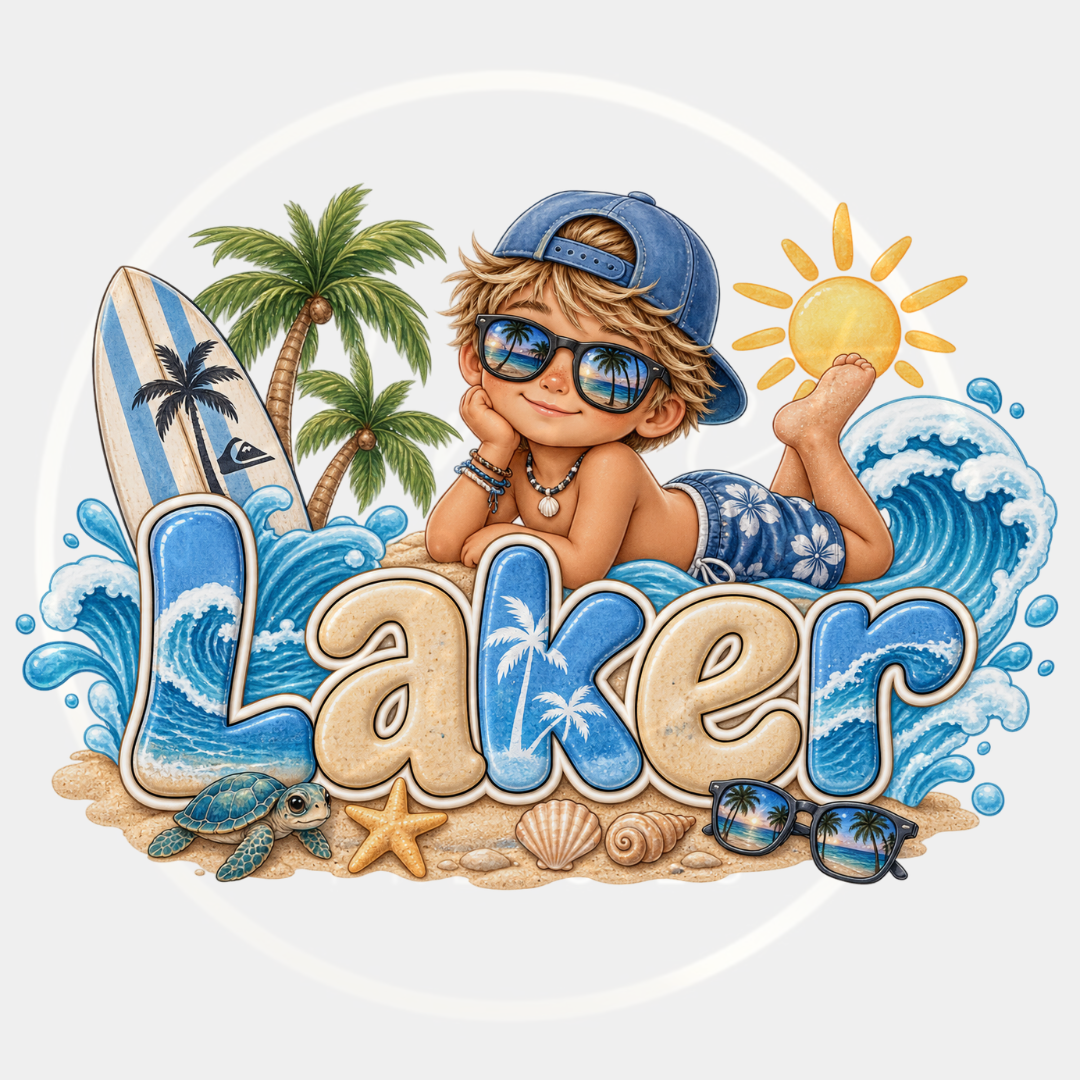 CUSTOM ADHESIVE DECAL - Tropical Paradise Boy