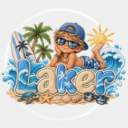 CUSTOM ADHESIVE DECAL - Tropical Paradise Boy