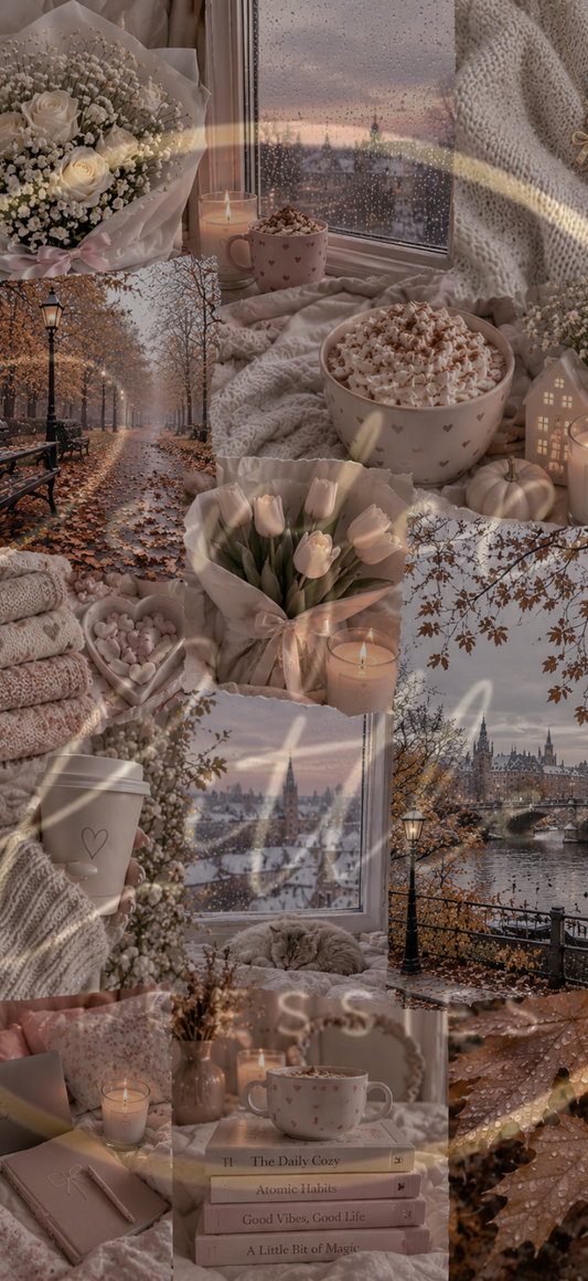 Digital Download - Phone Wallpaper White Autumn Cosy