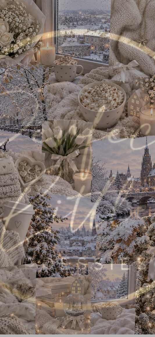 Digital Download - Phone Wallpaper White Winter Cosy Theme